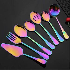 Rainbow Servingware 7 piece set NWT